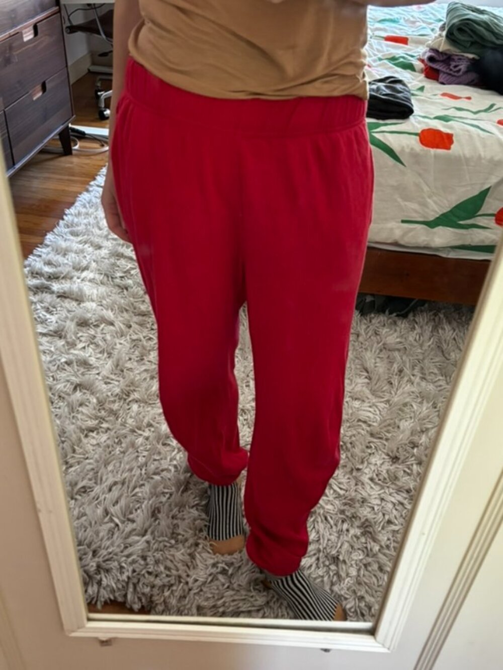 Le Bon Shoppe Pointelle Serene Jogger - Red Apple